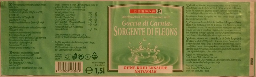Italy - Sorgente di Fleos 1,5l