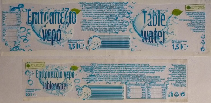 Greece - Table water 1,5l + 0,5l